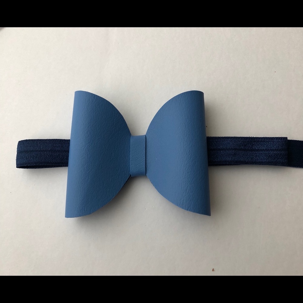 Set of two faux leather bow headband
